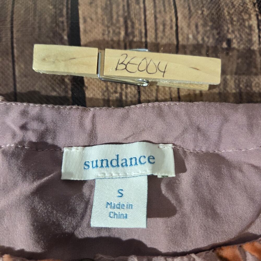Sundance Top Womens S Peach Mauve Eloise Floral Velvet Burnout Silk Blend Boho - Picture 8 of 9